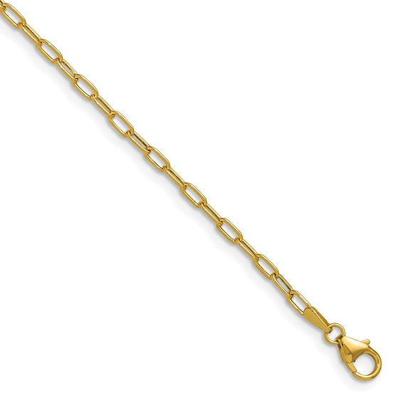14K Yellow Gold 2.2mm Paperclip Chain - 18"