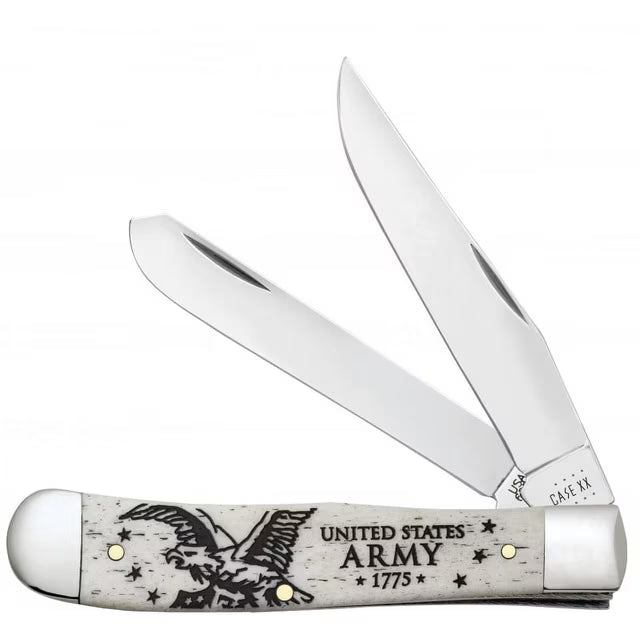 15034 U.S. Army Embellished Smooth Natural Bone Trapper