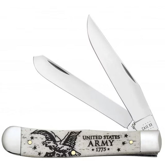 15034 U.S. Army Embellished Smooth Natural Bone Trapper