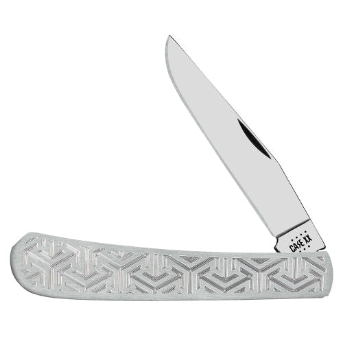 10957 Brush Chrome Deep Carve Canvas Geometric Key (M154 SS)
