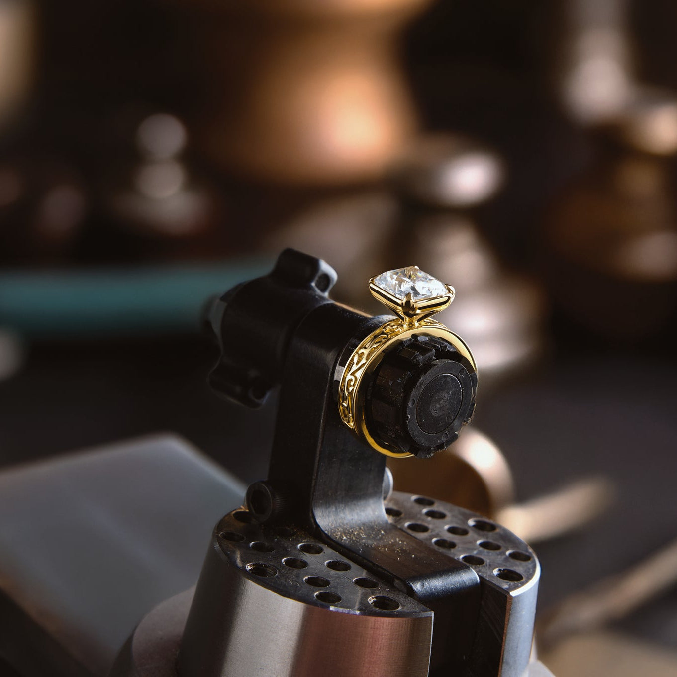 Ring on the jeweler's bench