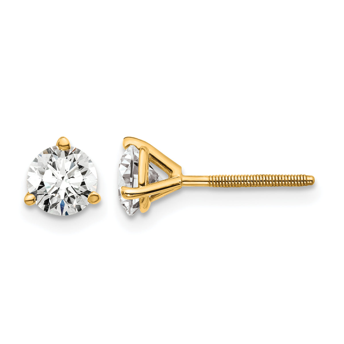 14K yellow gold 1 ct. t.w. lab grown diamond martini stud earrings