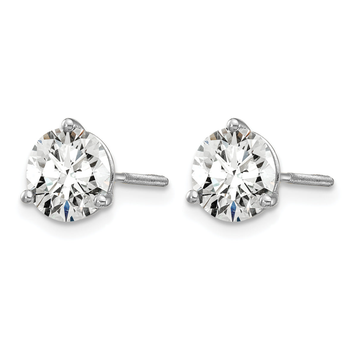 14K white gold 1 1/2 ct. t.w. certified lab grown diamond martini stud earrings