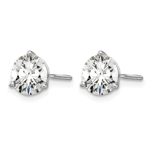 14K white gold 1 1/2 ct. t.w. certified lab grown diamond martini stud earrings