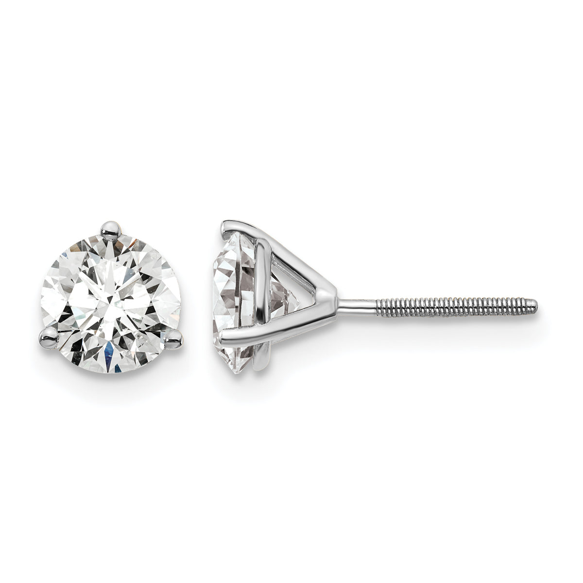 14K white gold 1 1/2 ct. t.w. certified lab grown diamond martini stud earrings, alternate view