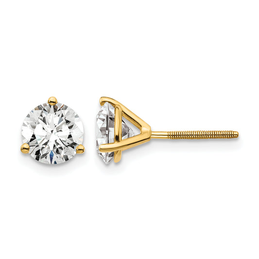 14K yellow gold lab grown diamond stud earrings