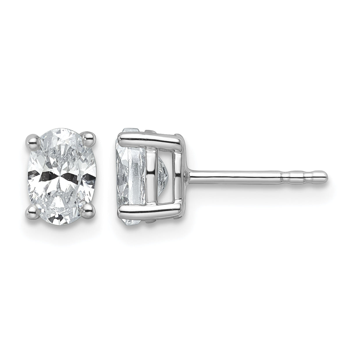 14K white gold 1 ct. t.w. lab grown oval diamond stud earrings