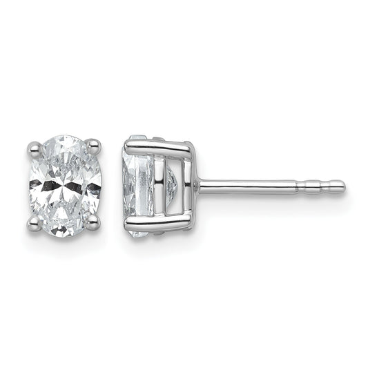 14K white gold 1 ct. t.w. lab grown oval diamond stud earrings