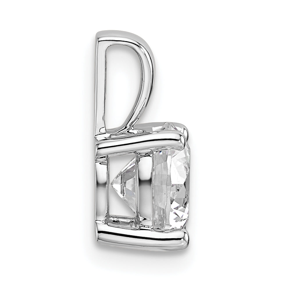14K white gold 1 1/2 ct. lab grown diamond solitaire pendant, side view