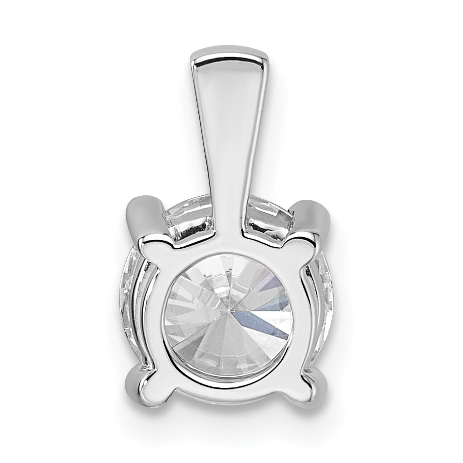 14K white gold 1 1/2 ct. lab grown diamond solitaire pendant, back view
