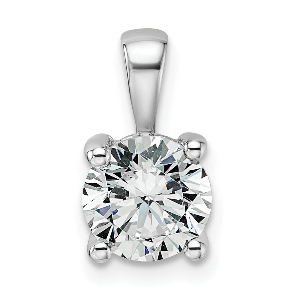 14K white gold 1 1/2 ct. lab grown diamond solitaire pendant