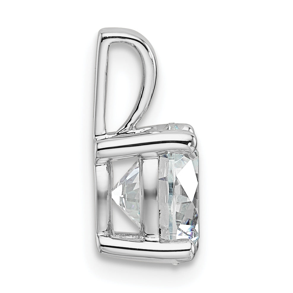 14K white gold 2 ct. lab grown diamond solitaire pendant, side view