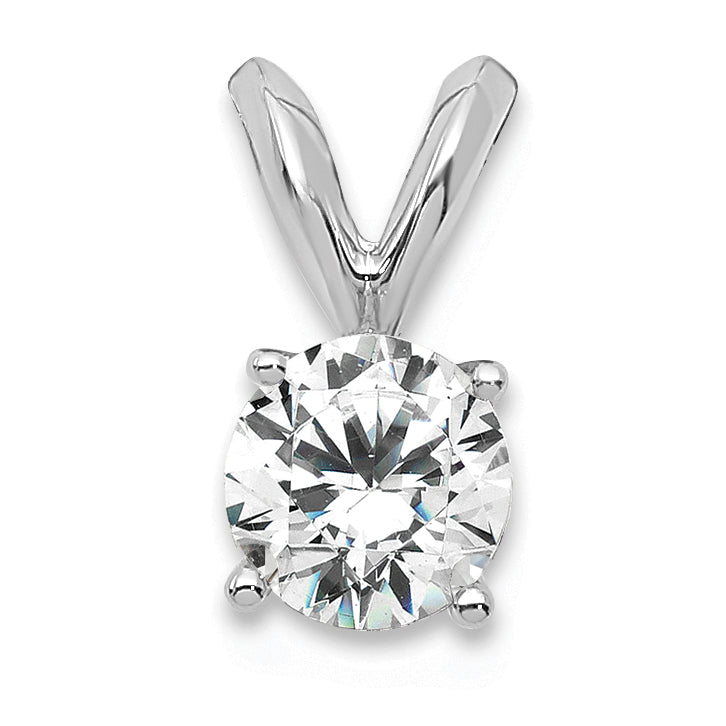 14K white gold 1/3 ct. lab grown diamond solitaire pendant