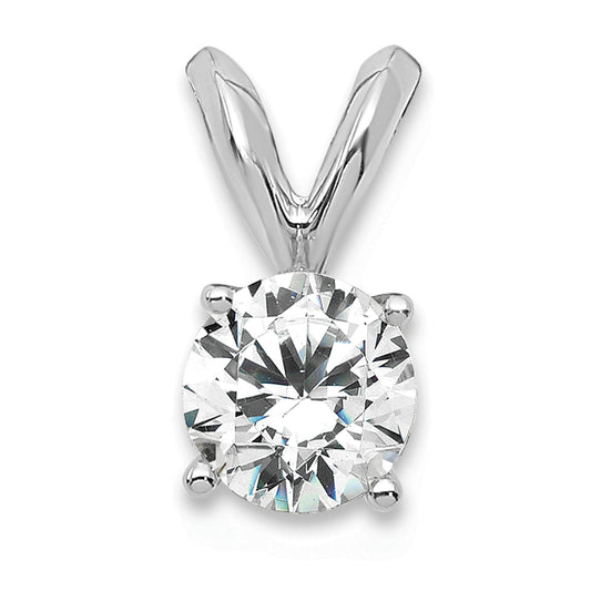 14K white gold 1/3 ct. lab grown diamond solitaire pendant