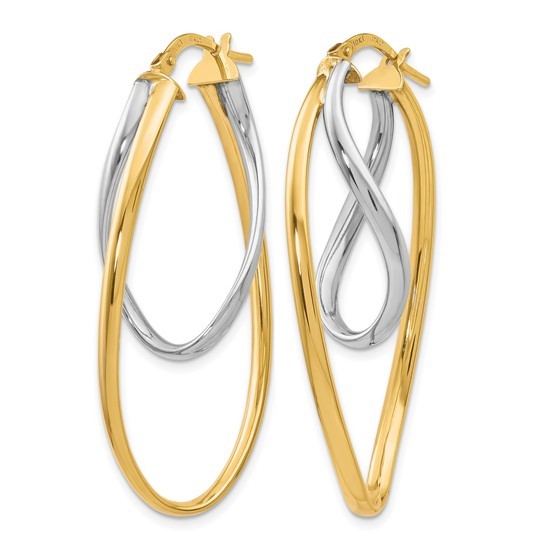 10K Two-Tone Twisted Hoop Earrings