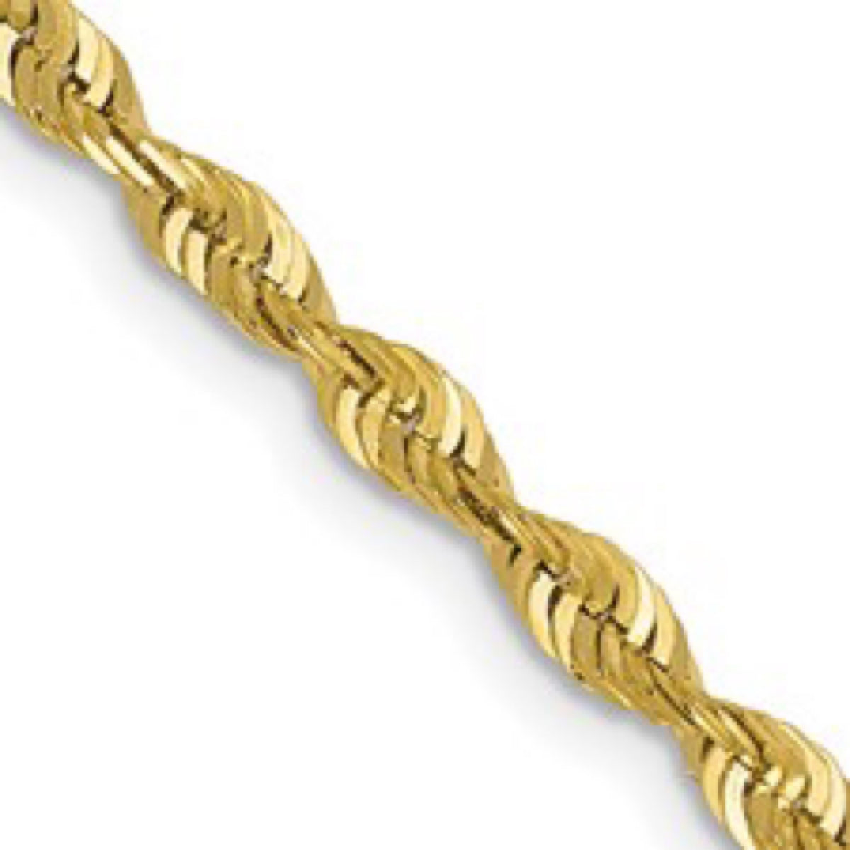 10K Yellow Gold 2.5mm Diamond Cut Rope