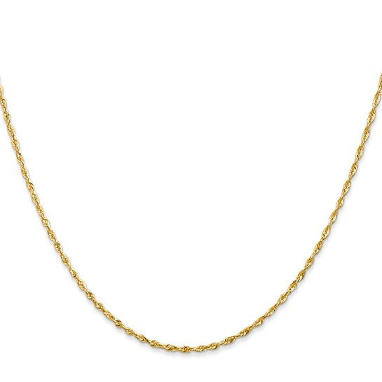 10K Yellow Gold 2.5mm Diamond Cut Rope