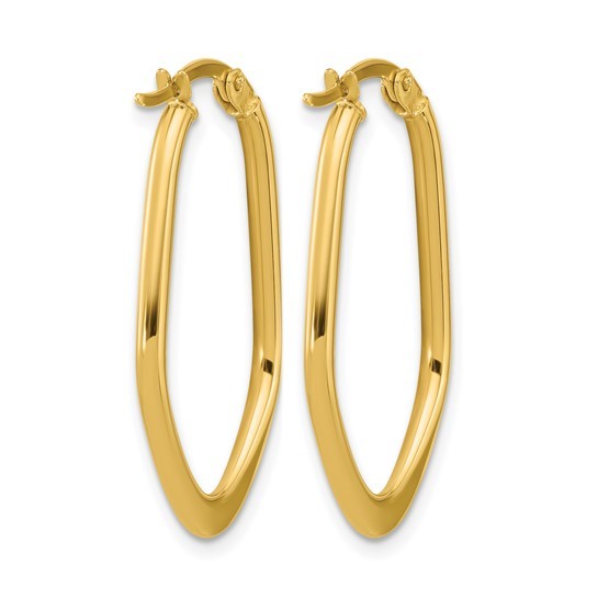 10K Yellow Gold Fancy Oval Hoops