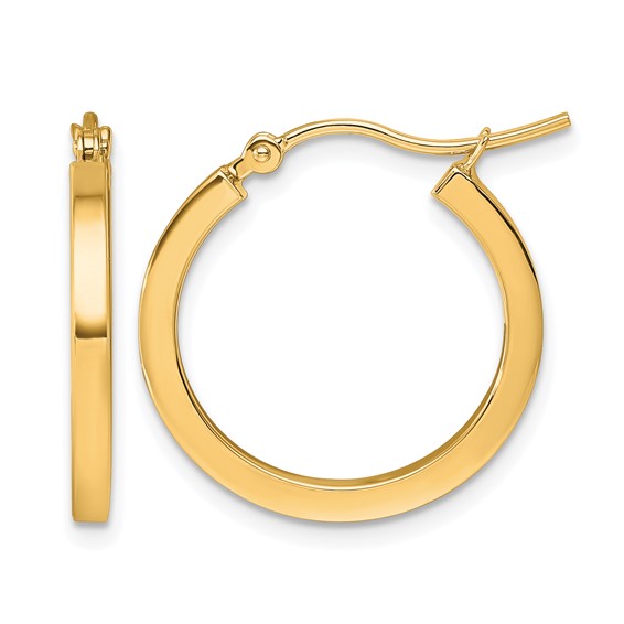 10K Yellow Gold Round Hoop Earrings