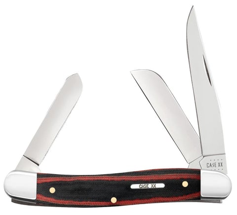 Black Red Micarta Smooth Medium Stockman (10318 SS)