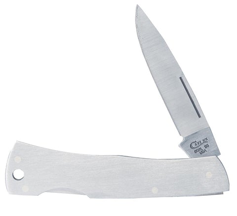 Brushed Stainless Steel Executive Lockback with Lanyard Hole