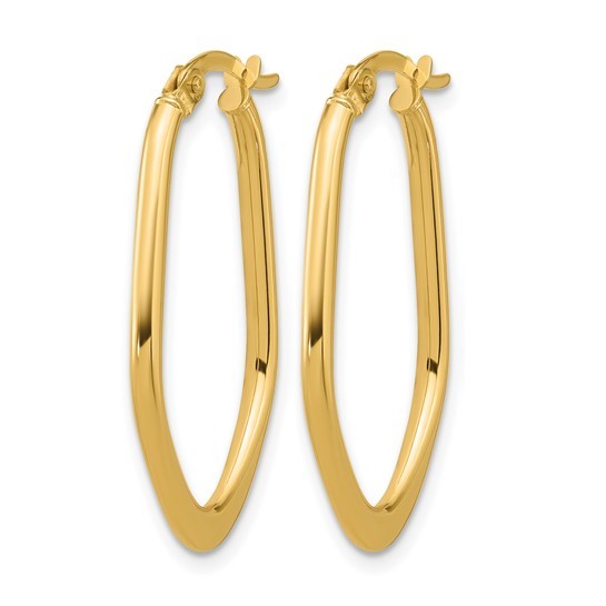 10K Yellow Gold Fancy Oval Hoops