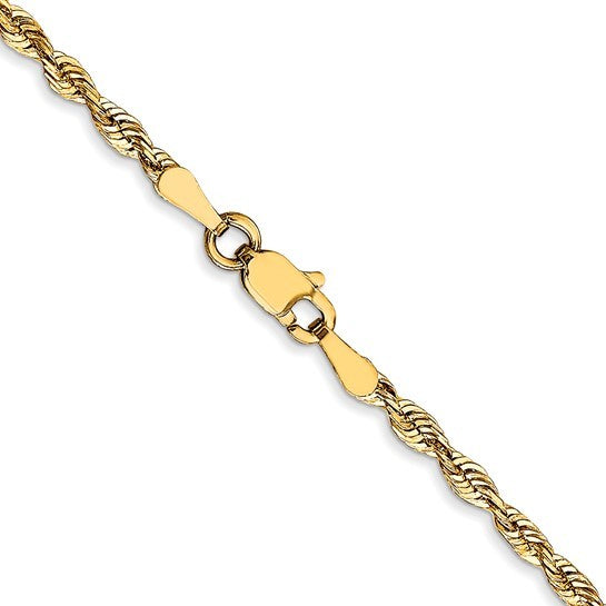 10K Yellow Gold 2.5mm Diamond Cut Rope