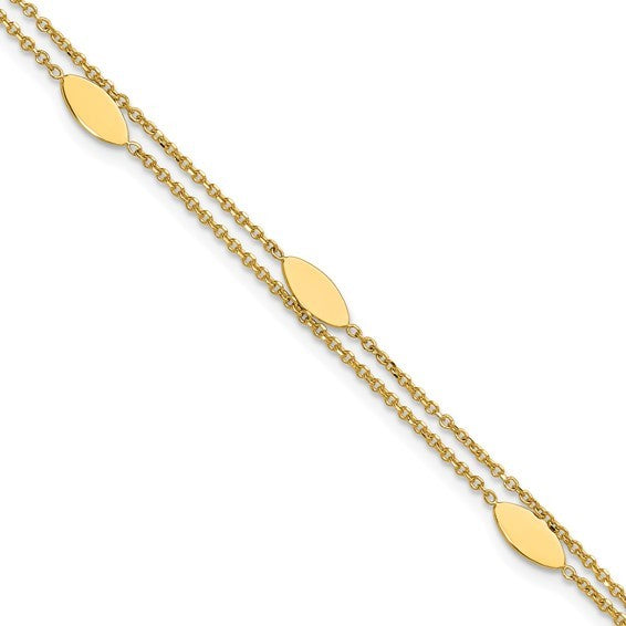 14K Yellow Gold 2 Strand Bracelet