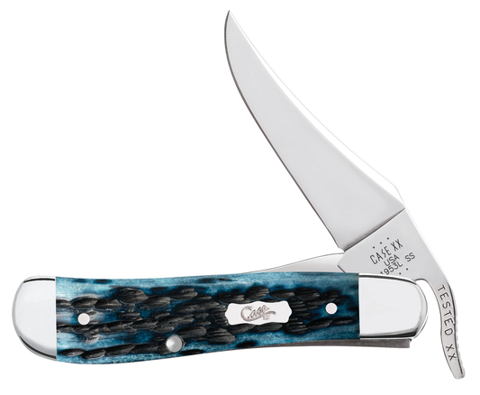 51859 Pocket Worn Mediterranean Blue Bone Peach Seed Jig RussLock (61953L SS)